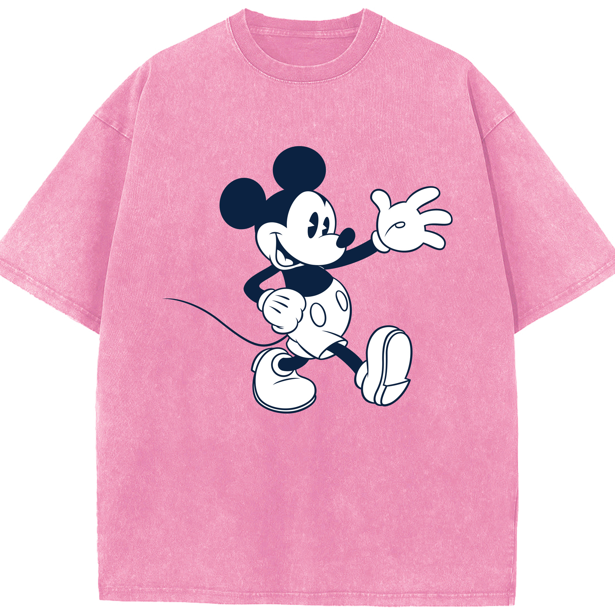 （画像用） ミッキーマウス Mickey Mouse 綿100% ヴィンテージ風 半袖Tシャツ（フロントプリント）